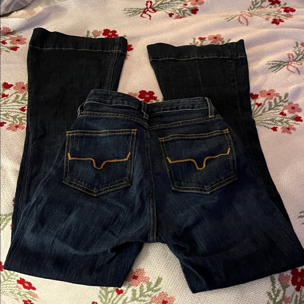 Kimes Ranch Dark Blue Jeans with Gold Stitching